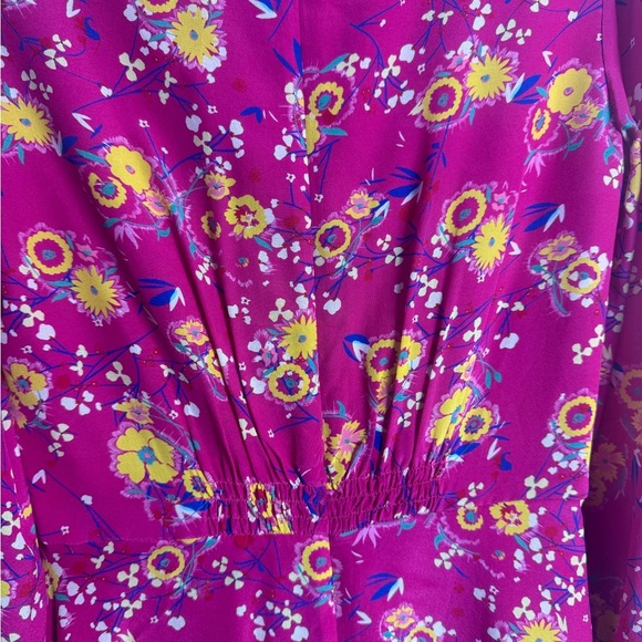 Saloni Eve Silk Pink Floral Mini Dress Size 4 - Picture 9 of 16